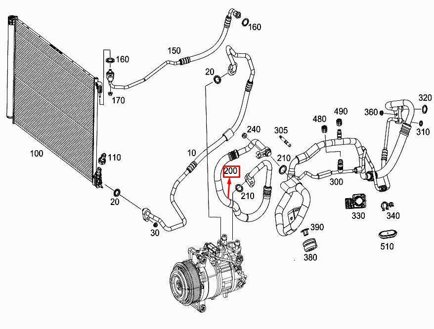 MERCEDES-BENZ GLC X253 A/C Refrigerant Line A2538303401