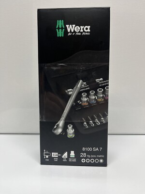 Wera 8100 SA 7 Zyklop Metal Ratchet Set Push Through 1/4 dr Metric 05004017001