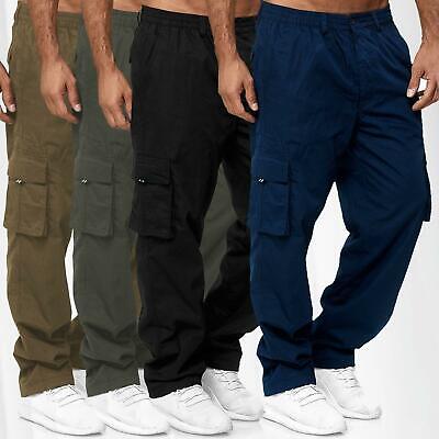 Men's Combat Cargo Trousers Elasticated 