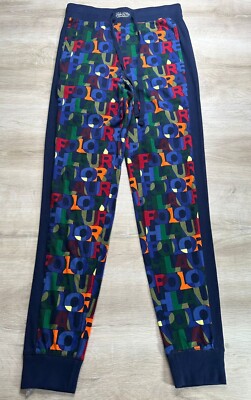 NWOT Polo Ralph Lauren Mens Jogger Sweatpants Multicolor S Monogram Printed
