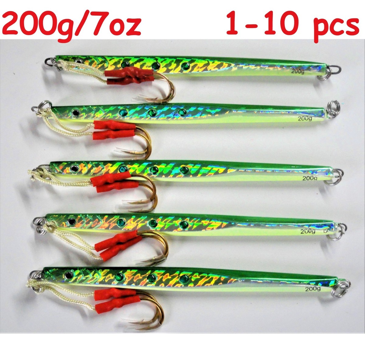 Speed Jigs 7oz /200g Green Knife Vertical Butterfly Fishing Lures