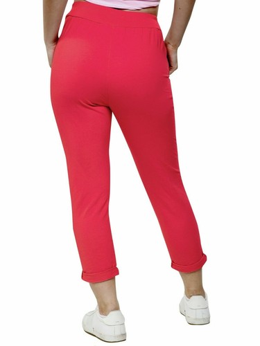 Womens Ladies Yoga Bottoms Italian Stretch Plain Lagenlook Trousers Joggers Pant - Picture 47 of 61