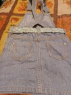 Genuine Kids From Oshkosh 4T Jean Demin Striped Overall Jumper Flowered Bow — photo 2
