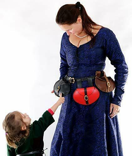 Medieval Buckle Leather Belt Bag Pouch SCA LARP Renaissance Cosplay Costume
