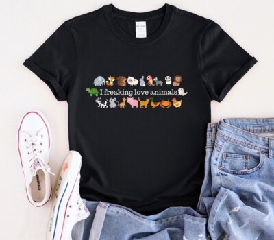 I Freaking Love Animals, Women Animal Lover Shirt, Animal Lover Gift, Animals ar
