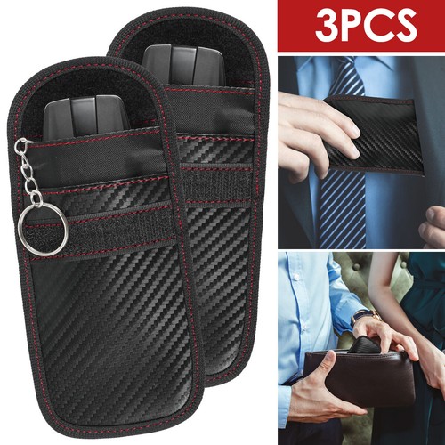 3Pcs Faraday Key Fob Protector Car Key Signal Blocker Pouch AntiTheft