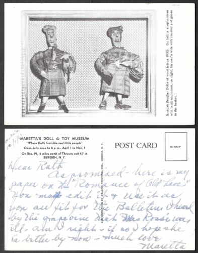 Alte Postkarte - Bergen, New York - Maretta's Puppen- und Spielzeugmuseum, Hausiererpuppen  - Bild 1 von 1