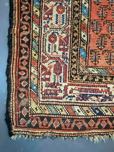 Antique Oriental Carpet - Vintage Village Rug with Boteh design 3'8"x8' - Picture 2 of 6