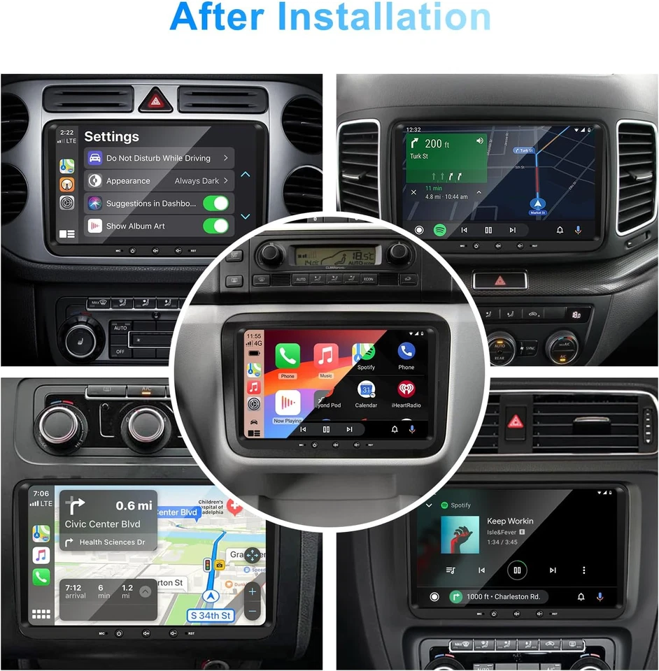 9 Zoll DAB+Autoradio For VW Passat Golf 5/6 Polo Touran Android 12 GPS Navi 32GB - Bild 3 von 4