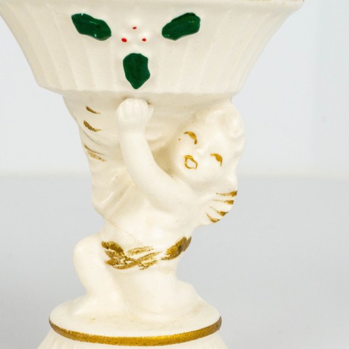 Vintage Ceramic Cherub Candle Holders Figurines Noel Japan Commodore Set of 4 - Picture 2 of 23