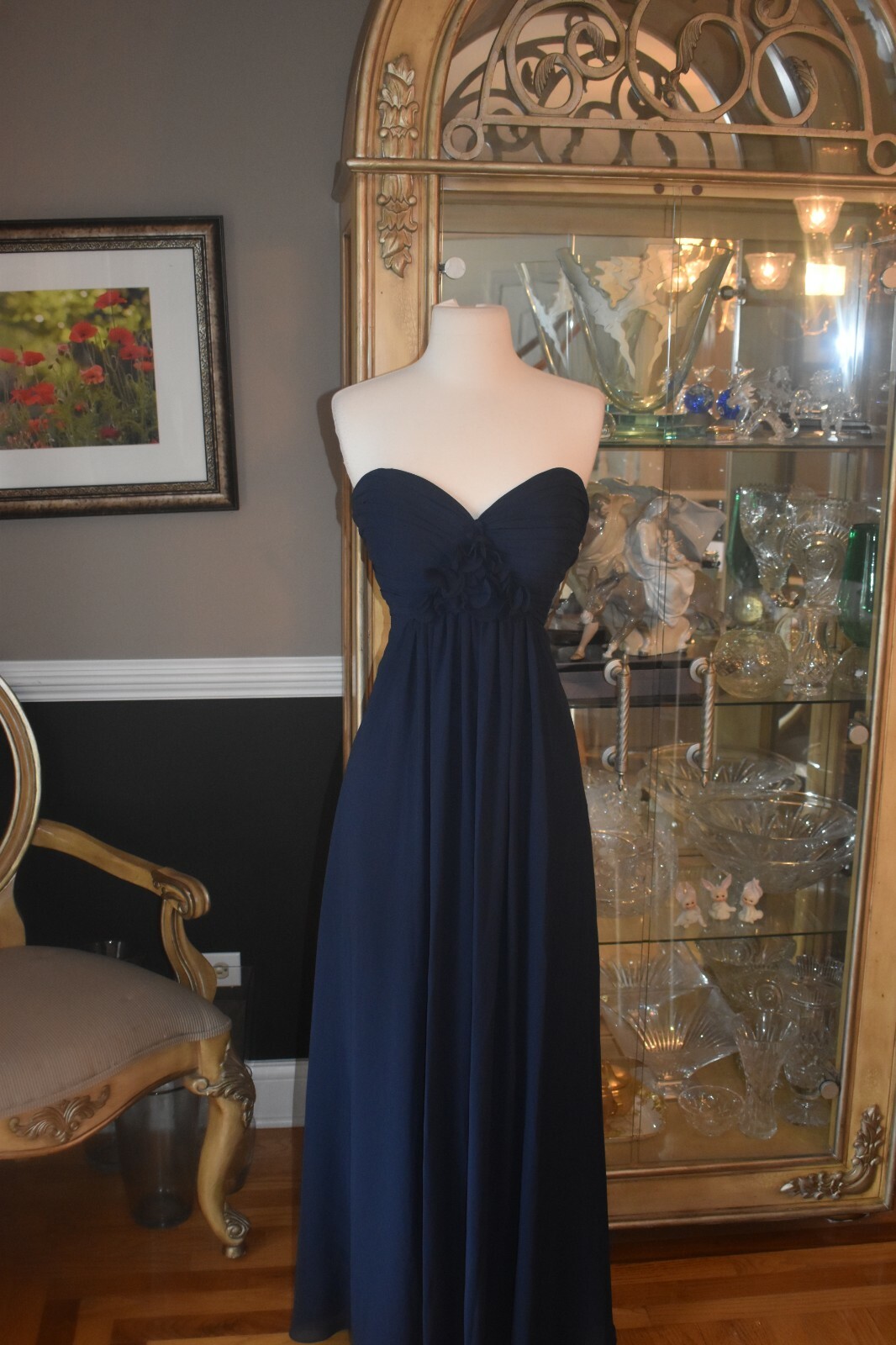 2730 Bill Levkoff 744 Navy Sz 12 $253 Homecoming Party  Formal Dress