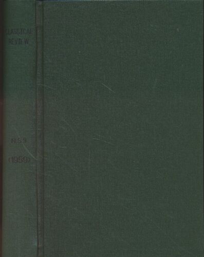 The Classical Review, IX. Vol. LXXIII of the Continuous Series. Fordyce, C. J. a - Afbeelding 1 van 1