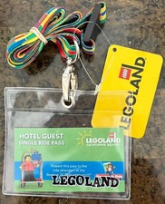 Legoland California Lanyard with 2019 Hotel Guest Single Ride Pass NWT