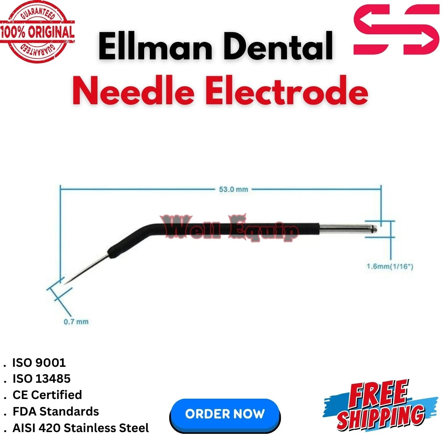 Ellman Surgitron Handpiece & Electrodes Set of 14 Pcs Reusable-Autoclavable CE image 3