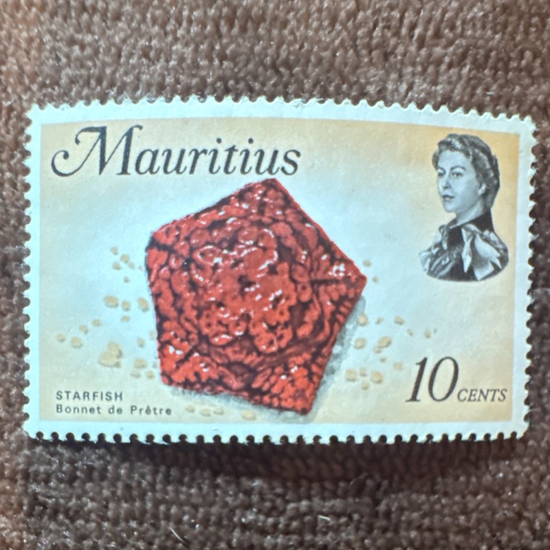 Mauritius Elizabeth II 10 Cents Starfish Postage Stamp MNH (Decimal)