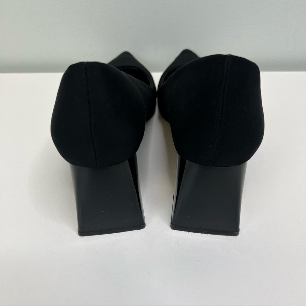Zara Black Pumps Block Heel Pointy Size EU 40 US 9 NEW thumbnail 6