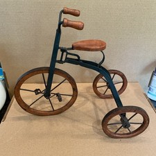 Vintage Farmhouse Retro Bicycle Tabletop Decor Metal Wood Trim 11x10