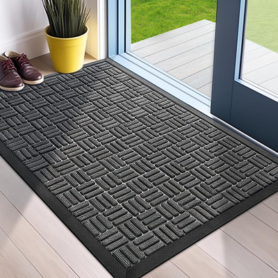 Mibao Front Door Mat, Heavy Duty Durable Welcome Mat for Outdoor Indoor, Dirt Tr