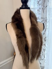 Vintage Genuine Fox Fur Collar Or Hood Trim Sewing brown scarf pelt 44 long