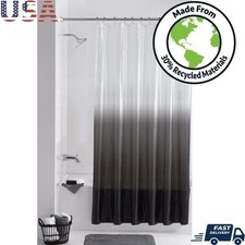 Eco-Friendly Waterproof Recycled PEVA Shower Curtain Set W/ Hooks 13-Piece New