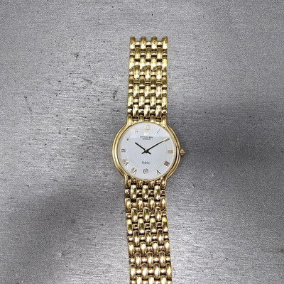 Raymond Weil Fidelio Watch Men 32mm White Dial Gold Plated READ Date 4802 NewBat