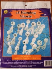 Vintage Sun Hill Halloween 18 Hanging Ghosts Original New 1995/2002 Open Bag