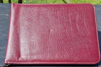 Cathian Burgunder Leder Schreibetui Made In England mit Inhalt LESEN Vintage