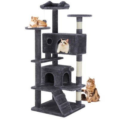 Large Cat Tree Tower, 62-70-80 Cat Tree Large Cats, Multi Level With Scratching