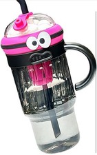 Water Bottle 40 Oz Cute Free Water Bottle with Straw Lid Handle Easy Washing