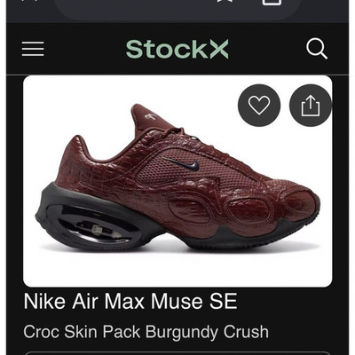 Nike Air Max Muse SE Croc Skin Pack Burgundy Crush Crocodile Low Top Sneaker