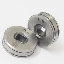 2Pcs 0.6/0.8mm Roll Wheels Smooth Groove Wire Feed Drive Rollers 25mm 1 inch