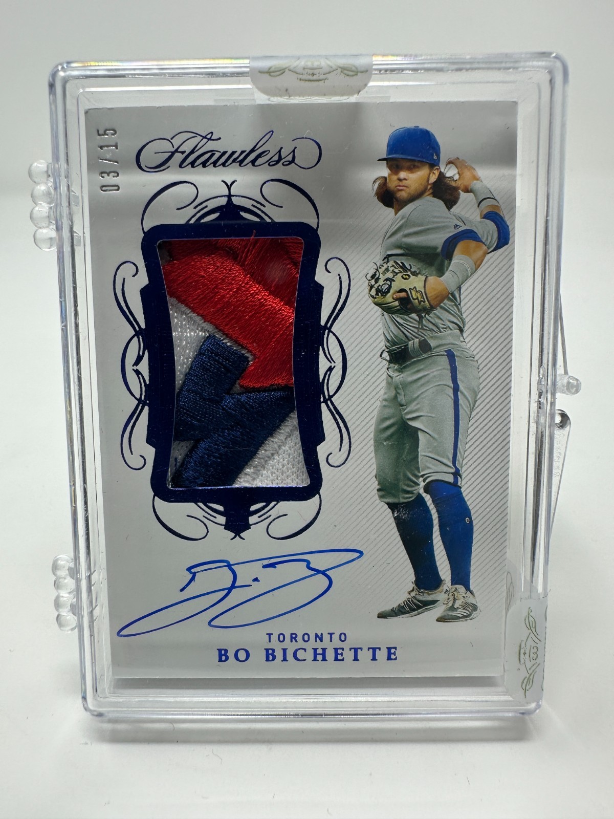 2020 Panini Flawless Bo Bichette RPA Patch Auto 03/15 Blue Jays