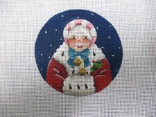 Melissa Shirley / Hannah Rose Handpainted Needlepoint Canvas Mrs. Claus Ornament