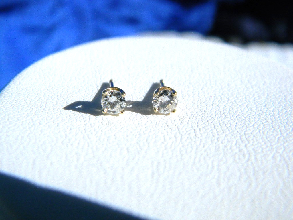 14K Solid Yellow Gold Dangle Diamond Earring Jack… - image 8