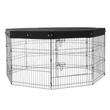 Canine Enclosure 8 Panels Dog Playpen W/ Cover 30"H x 24"W Collapsible Pet