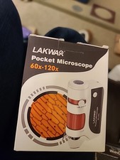 LAKWAR Microscope de Poche pour Enfants Adultes, 60x-120x Microscope Portable à Main