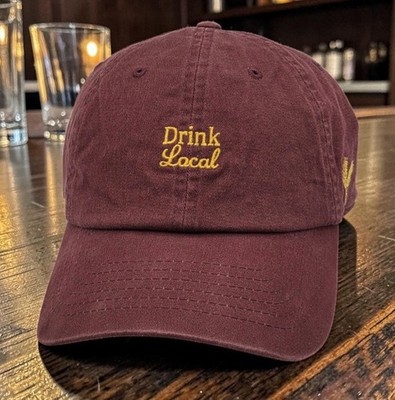Drink Local Wembley Headwear Maroon Relaxed-Fit Strapback OSFM Dad Hat Cap