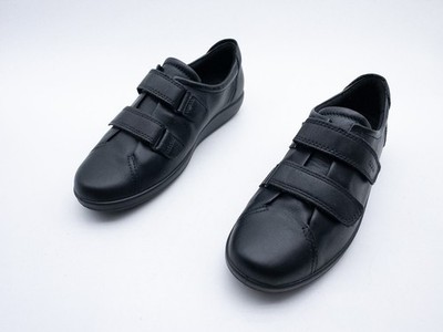 ecco SOFT 2.0 Unisex Sneaker Freizeitschuhe Leder Schwarz Gr.41 EU Art. 39260-98