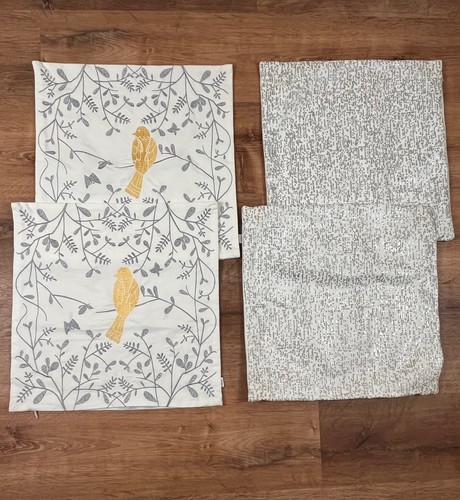 Lot of 4 Throw Pillow Slipcovers (2 Simply Vera Wang, 2 CaliTime) 18” Square