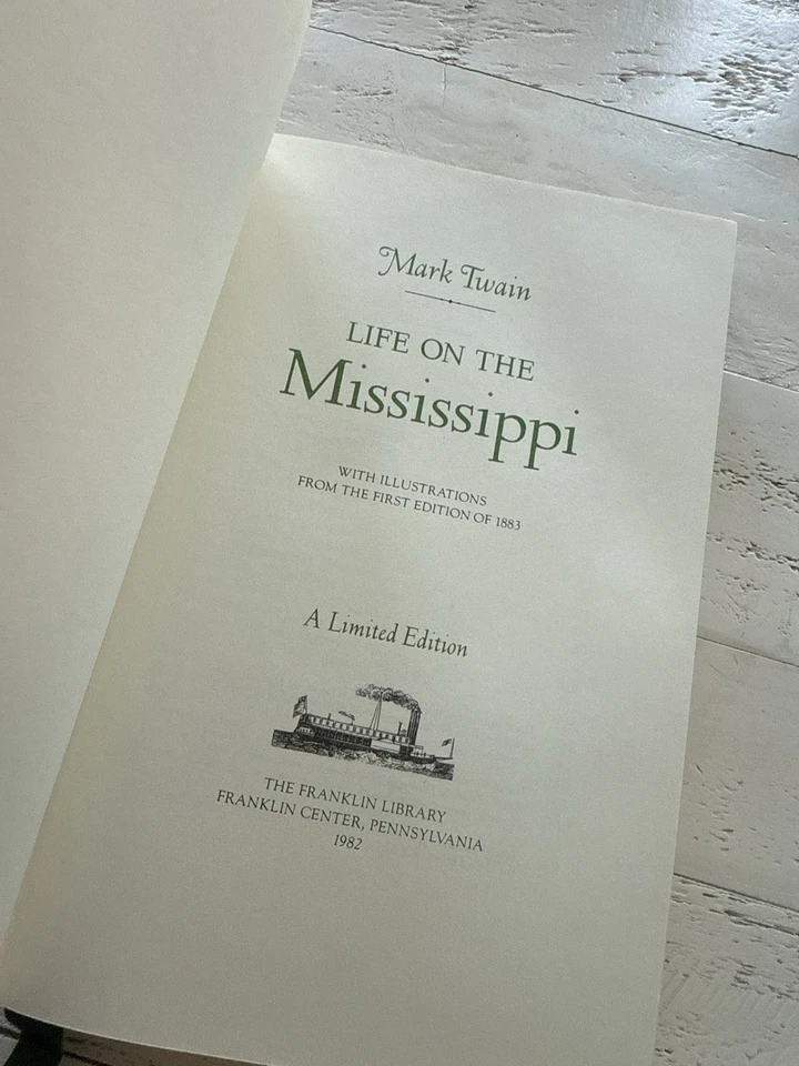 Mark Twain Life on the Mississippi Franklin Library 1982 Leather Limited Edition - Image 3 of 4
