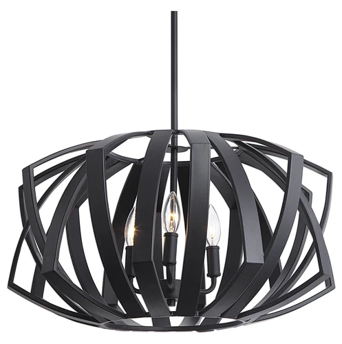 Uttermost Thales Black Geometric 3 Light Pendant - Picture 3 of 5