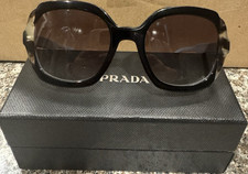 PRADA SPR 16U Rectangle Black Plastic Womens ...
