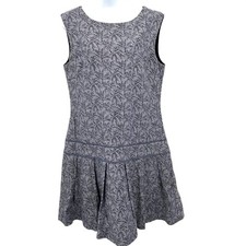 J. Crew Cotton Linen Palm Trees Flapper Dress Retro Roaring 20s Hawaiian Size 10