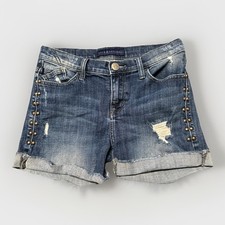 Rock Republic Women's 4 Jean Shorts Cutoff Raw Hem Mid Rise Rolled 29x3
