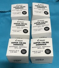 43500 Pilot Super Color Permanent Marker Refill Ink, Black, 6 - 1oz Bottle