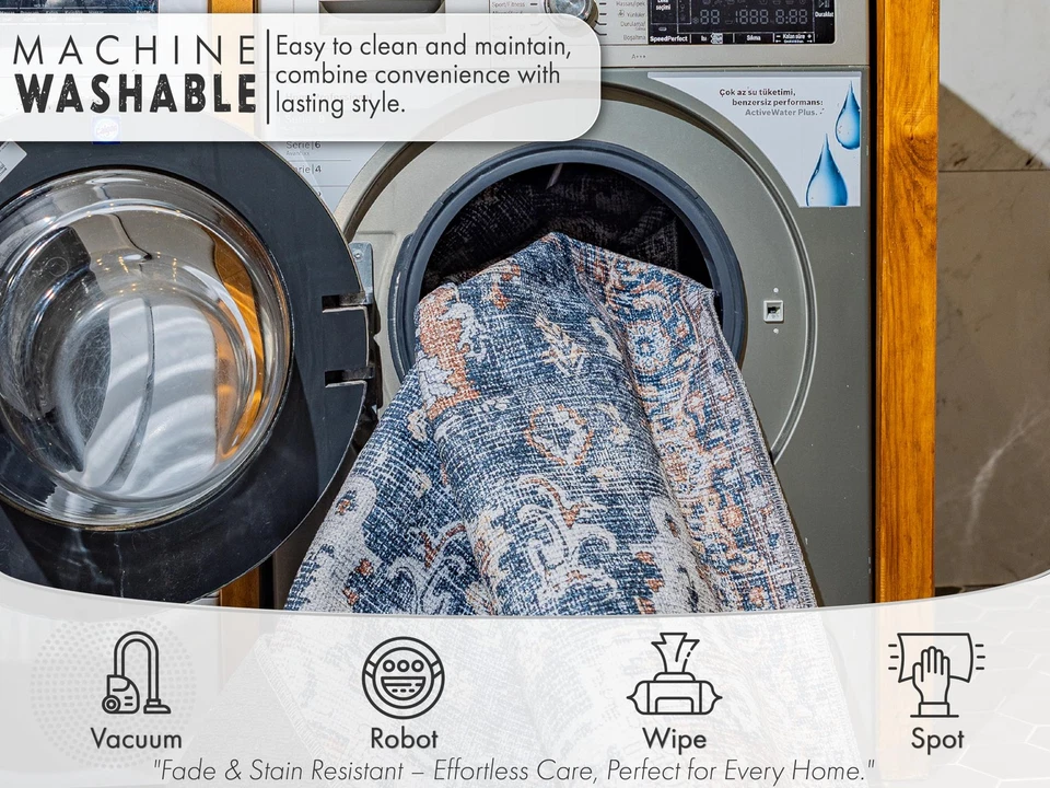 可水洗防滑支撑 8x10 东方地毯客厅,土耳其婴儿床... — 第 3/4 张图片