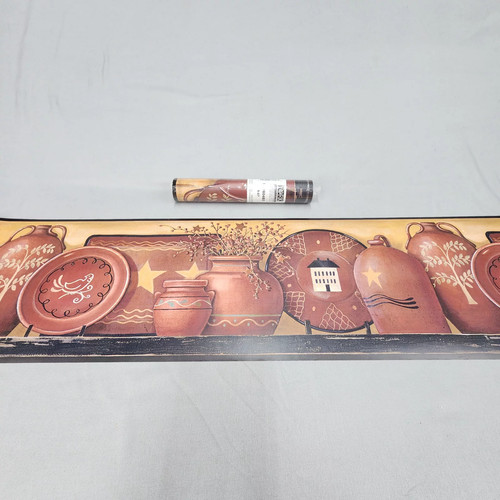 York Country Pottery Wallpaper Border Terracotta Brown Prepasted New Sealed