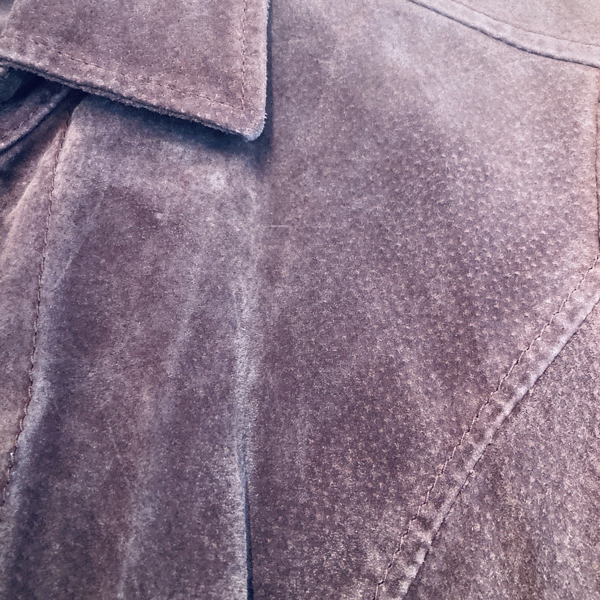 AMI Women's Brown Leather Jacket Size M 18x22 Snaps View 5
