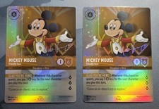 2x Disney Lorcana Mickey Mouse Friendly Face D100 COLLECTORS 18/P1 Foil Promo NM