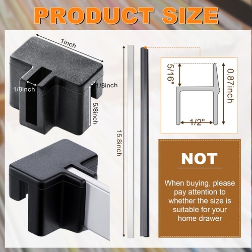 File Cabinet Storage Hanging 14 Pcs Rails Set 1/2 Drawer Sides Clips Pvc Folder - Picture 3 of 7